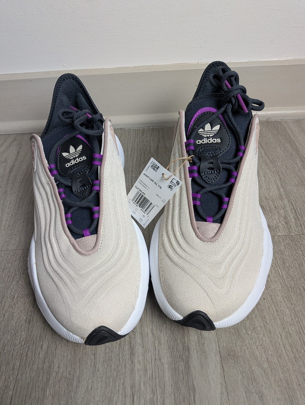Adidas Adifom SLTN Shoes Mens Beige Purple Size 11.5